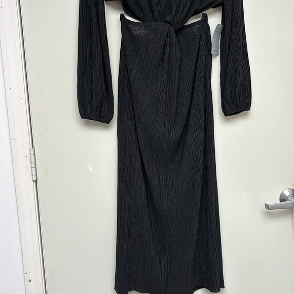 Lush Long Sleeve Twist Front Open Midrift Maxi Dress sz L - Picture 17 of 17
